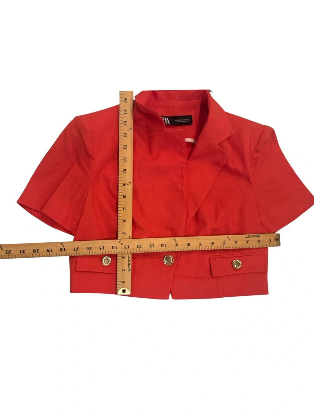 ZARA new Red Two-Piece Crop Jacket and Pleated Skort Set